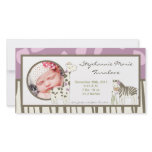 4x8 Photo Birth Announcement Jacana Girl Jungle photo cards