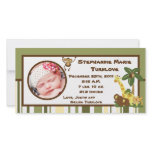 4x8 Photo Birth Announcement Jungle Babies Customized Photo Card