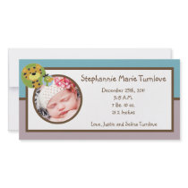 4x8 Photo Birth Announcement Jungle Tales Safari Picture Card