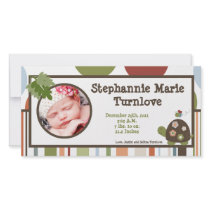 4x8 Photo Birth Announcement Laguna Beach Turtle Photo Card