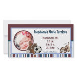 4x8 Photo Birth Announcement Lil League Puppy Dog Picture Card