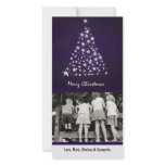 4x8 Purpl Snowflake XMAS Tree PHOTO Christmas Card photo cards