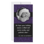 4x8 PurpleDamask Ribbon Frame PHOTO Christmas Card photo cards