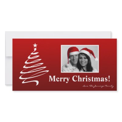 4x8 Red White XMAS Tree PHOTO Christmas Card by AnnLeeDesigns