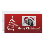 4x8 Red White XMAS Tree PHOTO Christmas Card photo cards