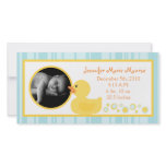 4x8 Rubber Ducky Bubbles Birth Announcement Personalized Photo Card