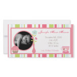 4x8 Tea Party Pink Pastel Photo Birth Announcement photo cards