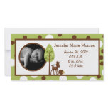 4x8 Woodland Friends Birth Announcement Custom Photo Card