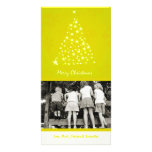 4x8 Yello Snowflake XMAS Tree PHOTO Christmas Card Personalised Photo Card