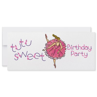 4x9 Invite Birthday Ballerina Party by tutusweet