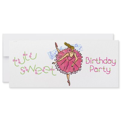 4x9 Invites TutuSweet Birthday Ballerina Party by tutusweet