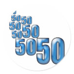 50 50 50 ROUND STICKERS