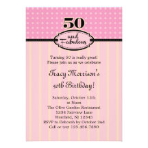 50 and Fabulous Birthday Invitation
