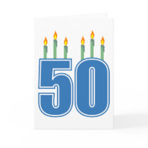 50 Birthday Candles (Blue / Green)