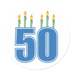 50 Birthday Candles (Blue / Green)