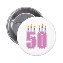50 Birthday Candles (Pink / Purple) buttons