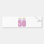 50 Birthday Candles (Pink / Purple) Bumper Stickers