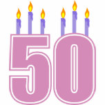 50 Birthday Candles (Pink / Purple) t-shirts