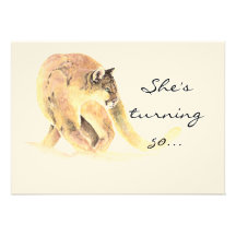 50 Birthday Party Invite Custom Cougar Humour
