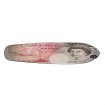 50 British Pound Bank Note Skateboard Oldschool