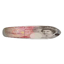 50 British Pound Bank Note Skateboard Oldschool