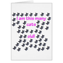 50 Cat Heads Old Greeting Card