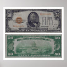 50 Dollar United States Gold Certificate Print
