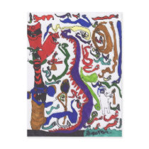 50 dragons postcard