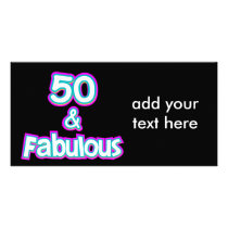 50 & Fabulous Birthday Gifts Photo Card Template