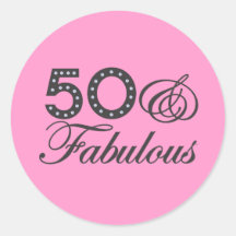 50 & Fabulous Gift Round Sticker