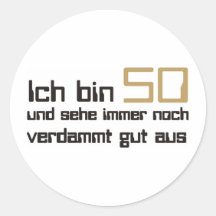 50. Geburtstag Runder Sticker