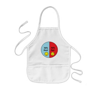 50% Good and 50% Bad Pie Chart Aprons by RoseFleurDesigns