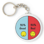 50% Good and 50% Bad Pie Chart Key Chains