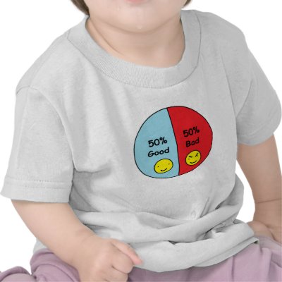 50% Good and 50% Bad Pie Chart Shirt by RoseFleurDesigns