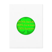 50% Irish 50% German 100% Awesome Post Card