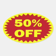 50% OFF OVAL STICKERS
