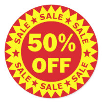 50% Off Retail Sale Stickers