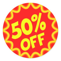 50 PERCENT OFF RETAIL LABEL STICKERS
