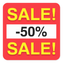 50 percent sale discount stickers