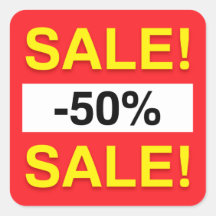 50 percent sale discount stickers