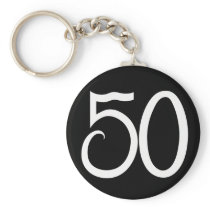 50 White Keychain