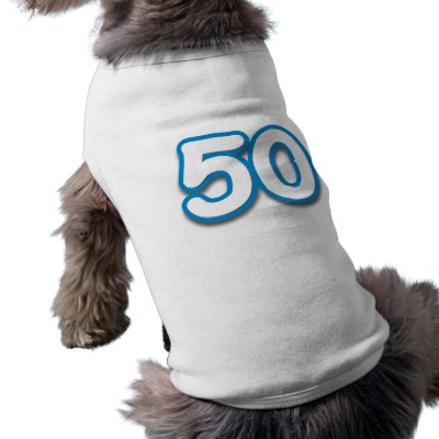 50 Year Birthday or Anniversary - Add Text Doggie T-shirt by BirthdayZone
