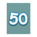 50 Year Birthday or Anniversary - Add Text Postcard