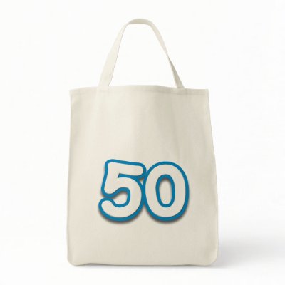 50 Year Birthday or Anniversary Tote Bag- Add Text by BirthdayZone