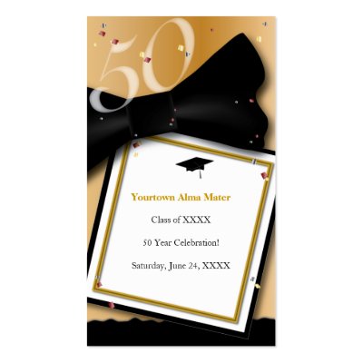 50 Year Class Reunion Informational Card by lovescolor