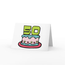50 Year Old Birthday Cake Greeting Card