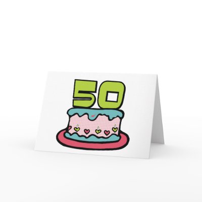 50 Year Old Birthday Cake Greeting Card by Birthday_Bash