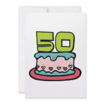 50 Year Old Birthday Cake Invite