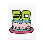 50 Year Old Birthday Cake Postcards