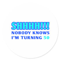 50 Year Old Gag Gift Round Stickers